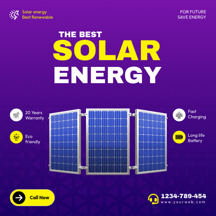 Solar Panel Advert solar energy ads poster template | PosterMyWall