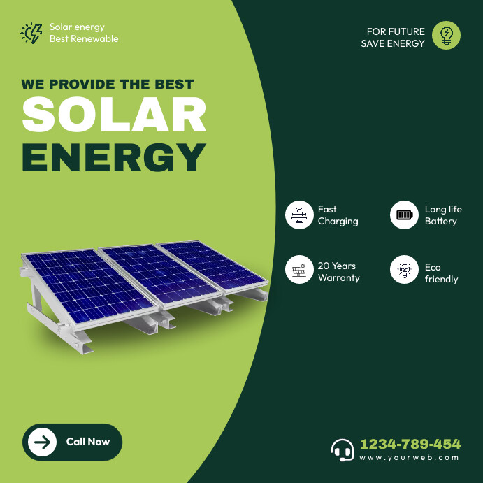 Solar Panel Advert solar energy ads poster template | PosterMyWall