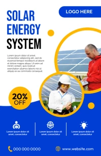 Solar energy company flyer Tabloïd template