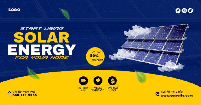 Solar energy Facebook cover design Template | PosterMyWall