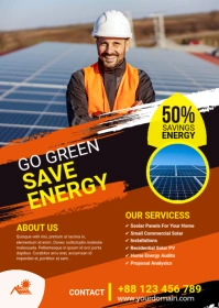 Solar energy Flyer A6 template
