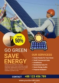 Solar energy Flyer A3 template
