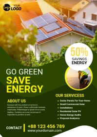 Solar energy Flyer A3 template