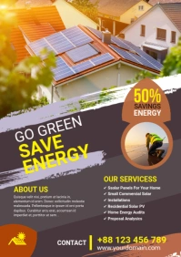 Solar energy Flyer A3 template