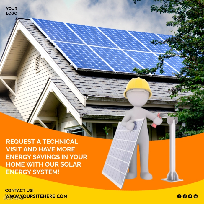solar energy installation ad Template | PosterMyWall
