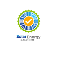 Solar energy logo design template