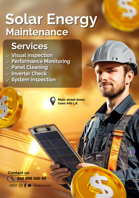 Solar energy maintenance A4 template