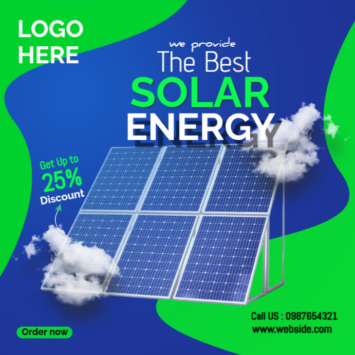 Copy of Solar energy panel and power saving instagram post or social ...