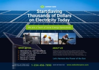 Solar Energy Company Postcard Template 明信片