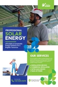 Solar Energy Poster Template for Energy Saving and Solar Panel Installations