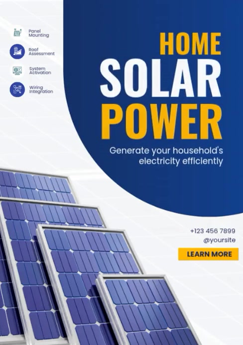 White Solar Energy Promotion A4 Template | PosterMyWall