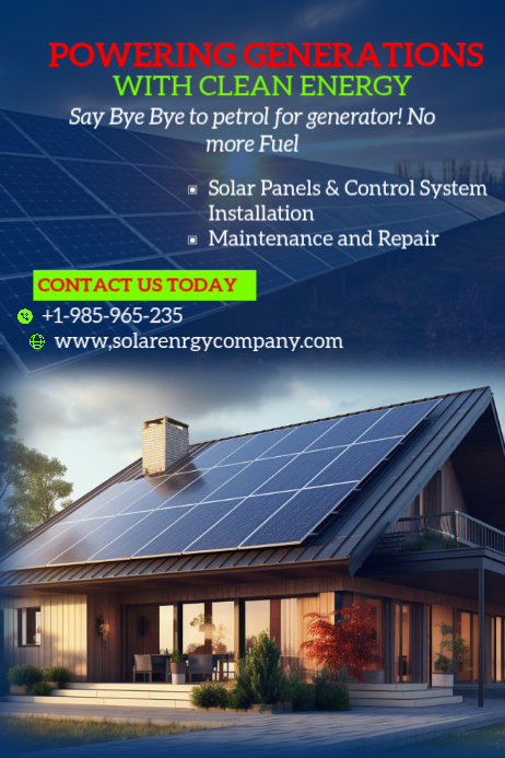 Solar energy promotion poster Template | PosterMyWall