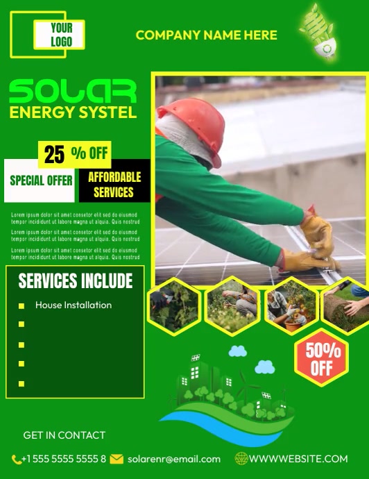 solar energy provide & service template | PosterMyWall