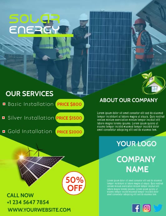 Solar Dealflyer Copy of solar energy sale off flyer template | PosterMyWall