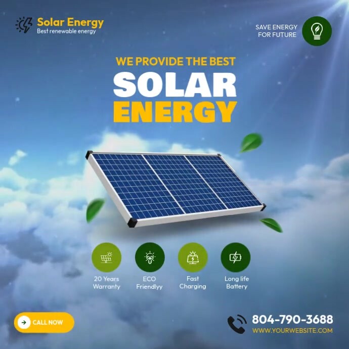 Solar energy social media video ad Template | PosterMyWall