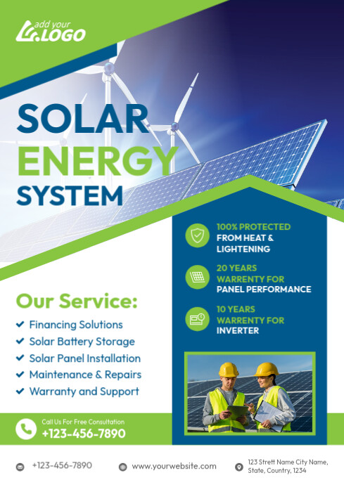 Solar Energy System Flyer A4 template