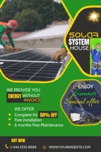 solar energy system sale poster template Póster