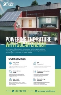 Solar Energy Video Template for Green Energy and Solar Panel Installations Полстраницы широкого формата