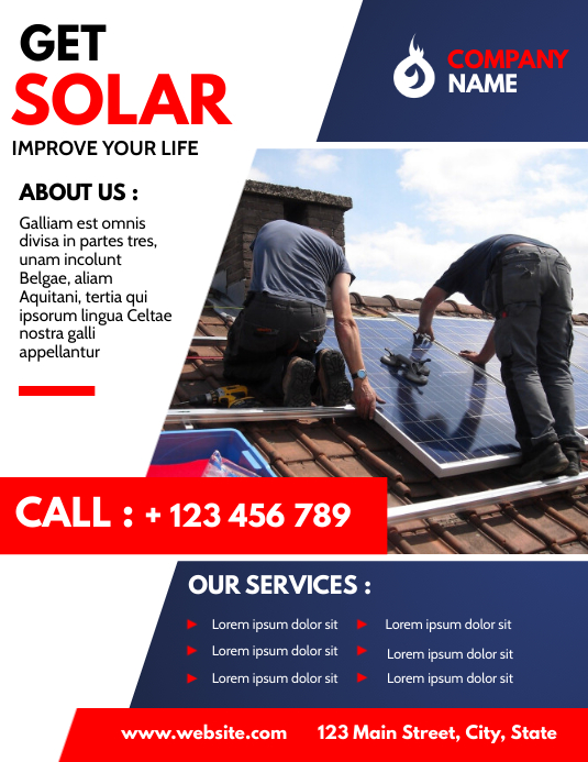 Copy of solar panel advertisement installation flyers | PosterMyWall