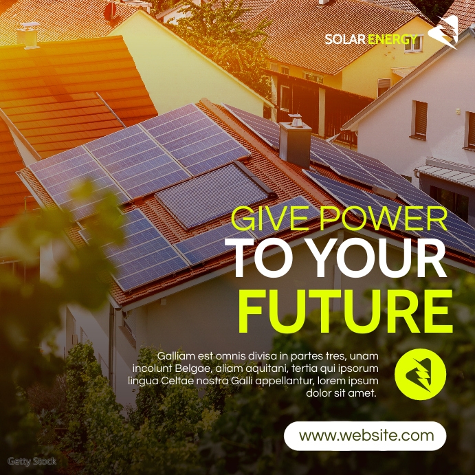Solar Panel Advert Plantilla de Solar panel advertising minimal templatr | PosterMyWall