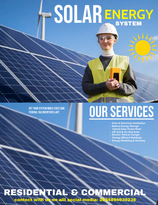 Plantilla de solar panel flyer | PosterMyWall