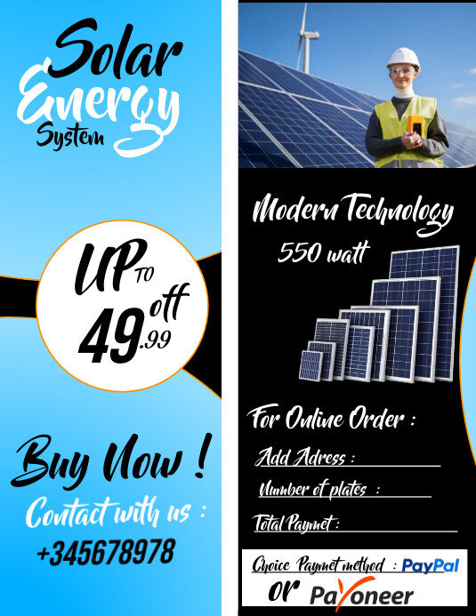 solar panel flyer Template | PosterMyWall