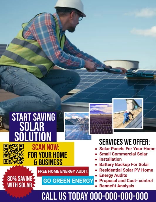 solar panel flyer Template | PosterMyWall