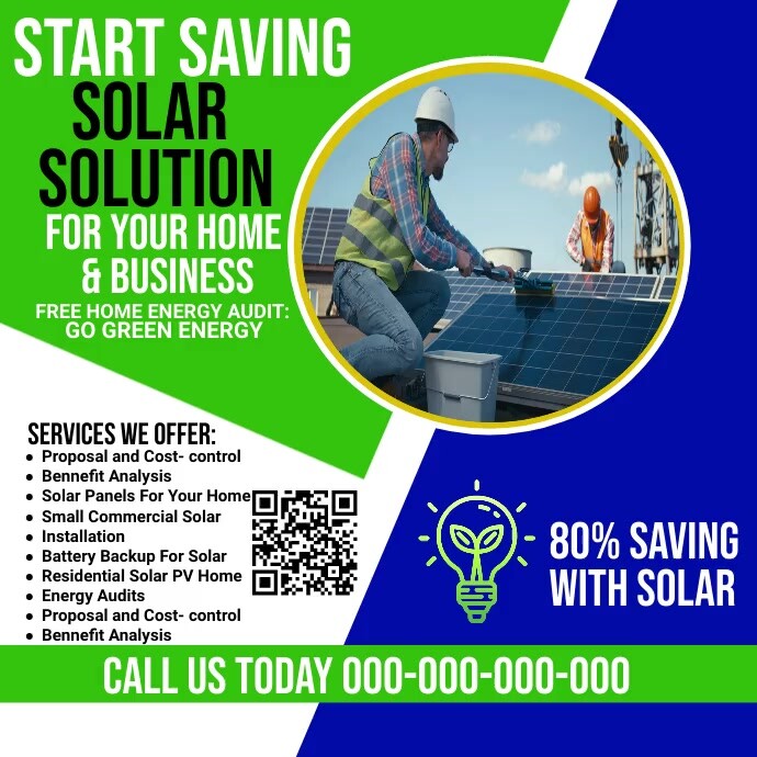 solar panel flyer Template | PosterMyWall