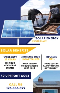 Solar panel flyers Tabloid template