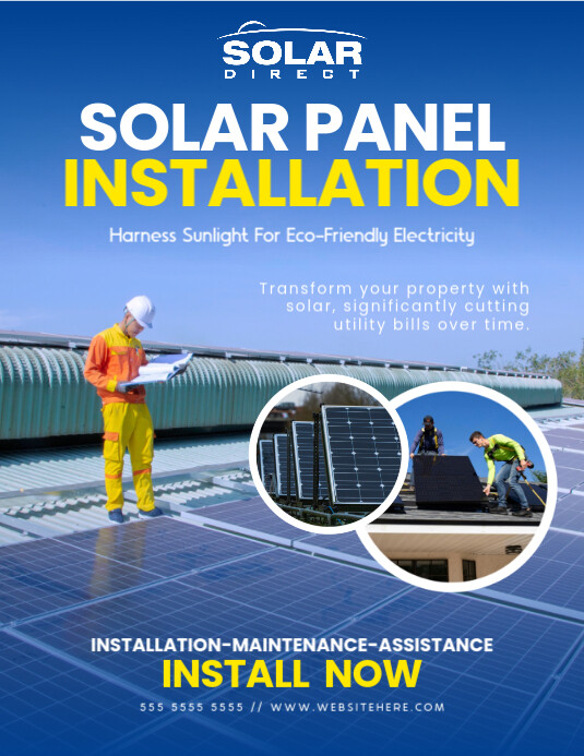 solar Panel Installation Service Flyer (us Letter) template