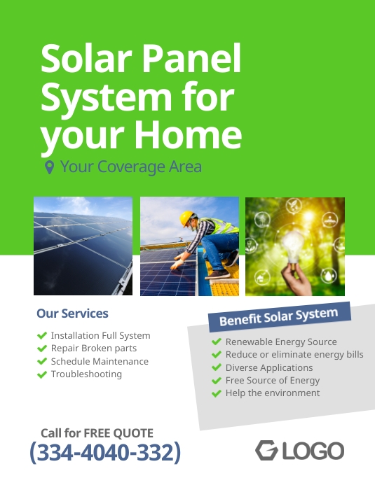 Solar Panel System Flyer Poster Template | PosterMyWall