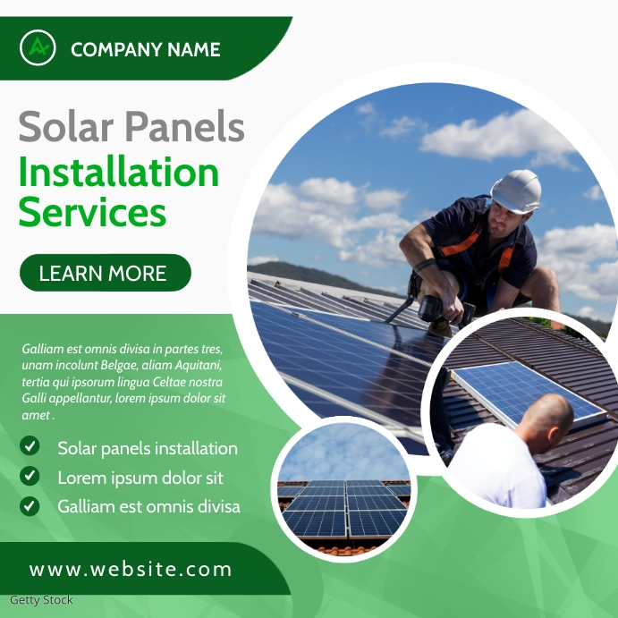 solar panels eco green house advertisement Template | PosterMyWall
