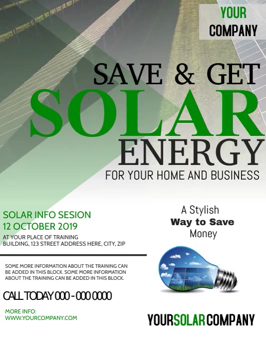 Solar Panels Flyer Template | PosterMyWall