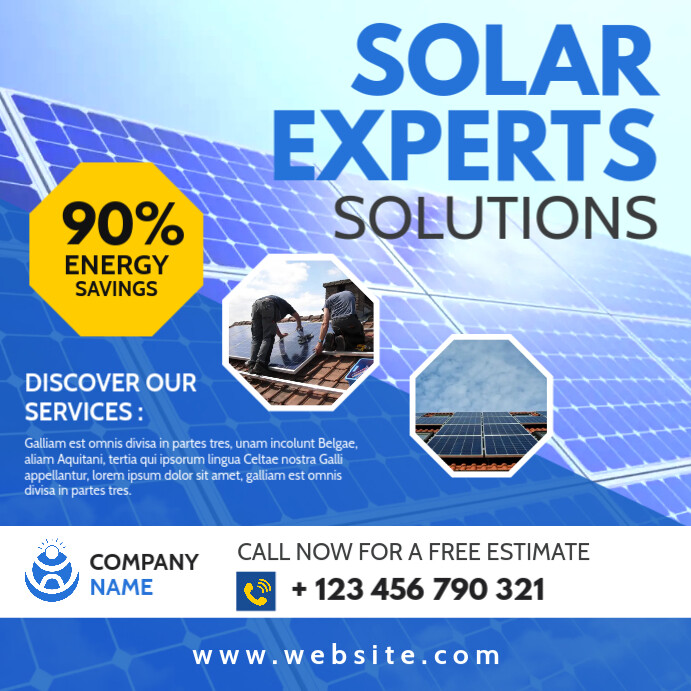 Solar Module Post Design solar panels installation instagram post adve Template | PosterMyWall