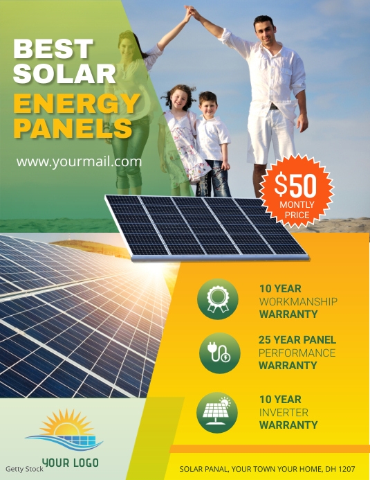 Solar Power Flyer Pamflet (Letter AS) template