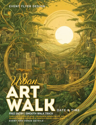Solarpunk First Friday Art Walk Flyer Template