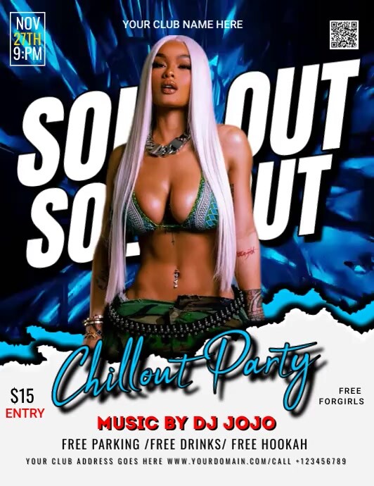 SOLD OUT CHILLOUT PARTY (1) Flyer (US Letter) template