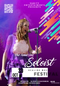 Solo music festival A2 template