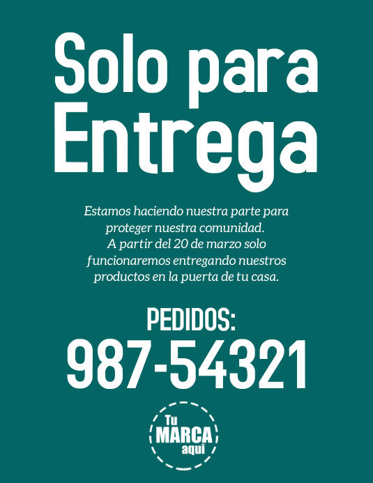 Solo para entrega cartel para tiendas Pamflet (VSA Brief) template