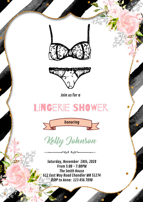 Something sexy lingerie shower invitation Template | PosterMyWall Something sexy lingerie shower invitation Template | PosterMyWall