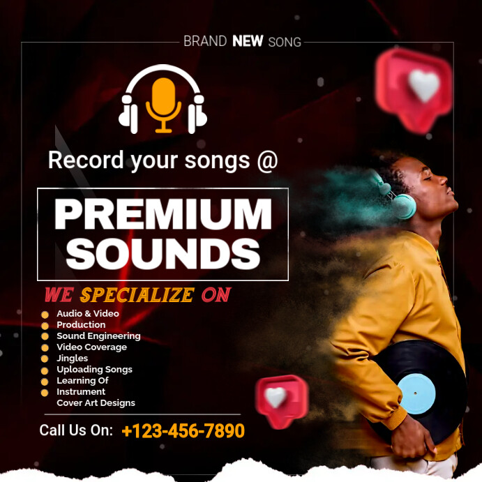 Simple Singer Posts. Design SONG Template | PosterMyWall