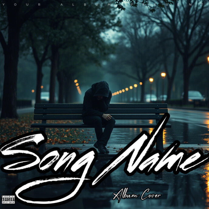 Song name and artist name album cover design 专辑封面 template
