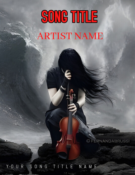 Song title card design template 传单(美国信函)