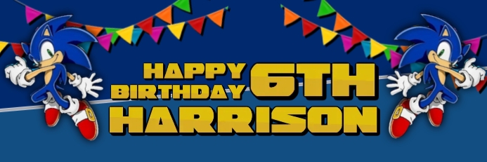 Sonic Birthday Banner Template | PosterMyWall sonic-birthday-banner-template-postermywall
