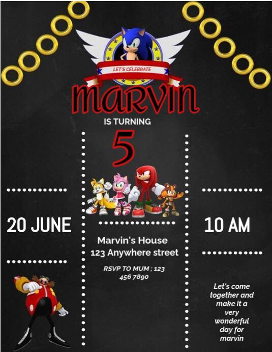 Sonic Rave Flyer Plantilla de sonic birthday flyer | PosterMyWall