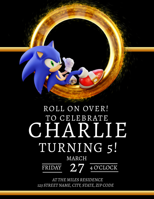 Copy of SONIC Birthday Party Invitation Template PosterMyWall