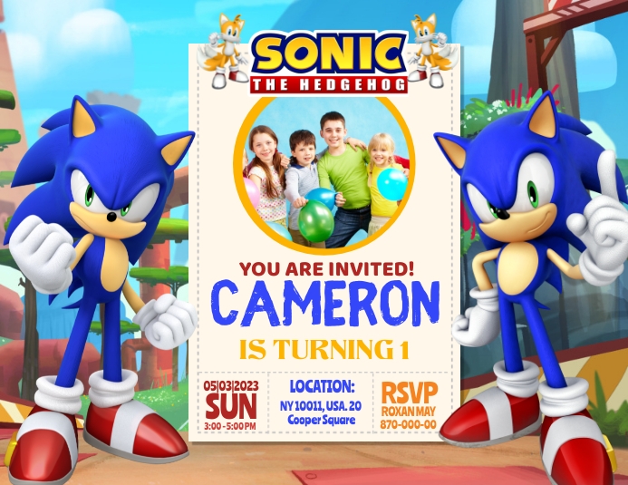 Sonic Rave Flyer Sonic The Hedgehog Birthday Invitation Template | PosterMyWall