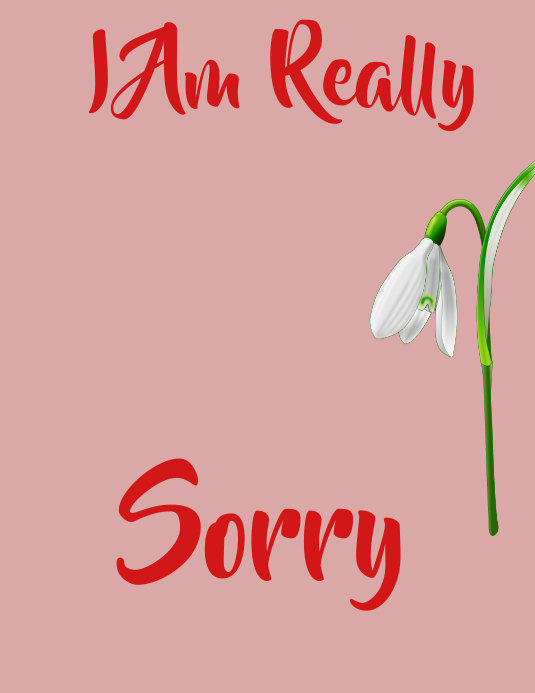 sorry card, i am sorry Flyer (US Letter) template