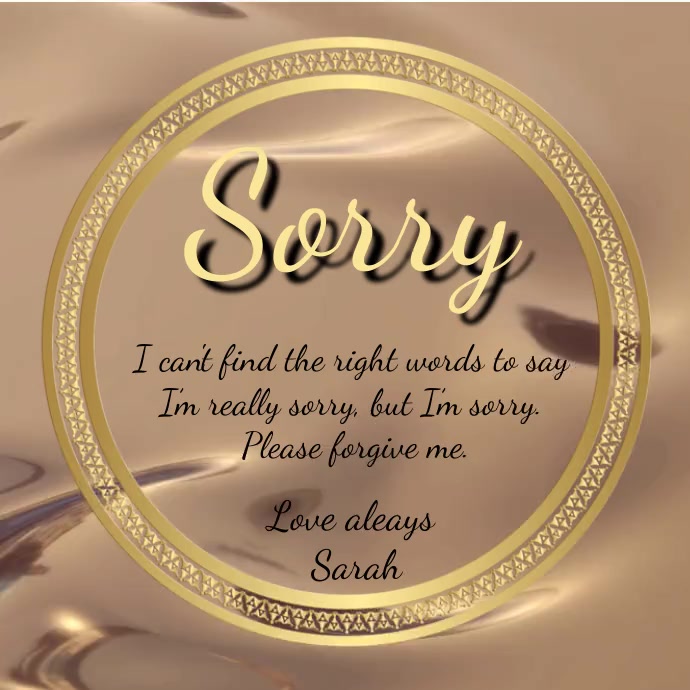 Sorry Template | PosterMyWall