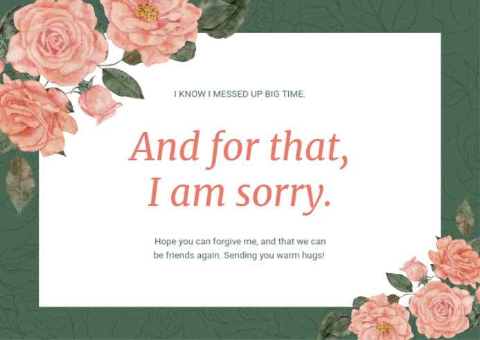 Sorry Greeting Card Facebook Post Template | PosterMyWall